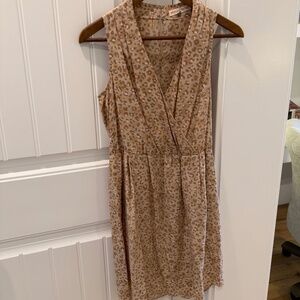 Rebecca Taylor Leopard Print Dress Size 4 Silk Sleeveless V Neck Mini